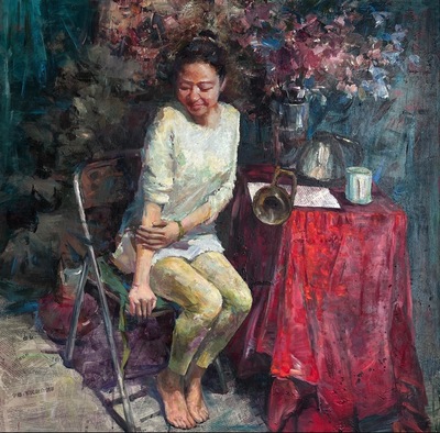 综合材料绘画《娜·漾》